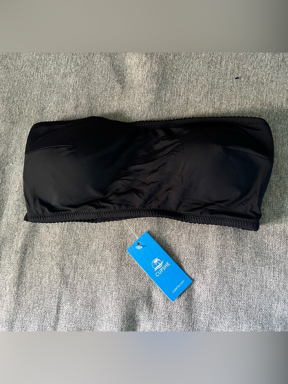 Cupshe Black Bandeau Swim Top
